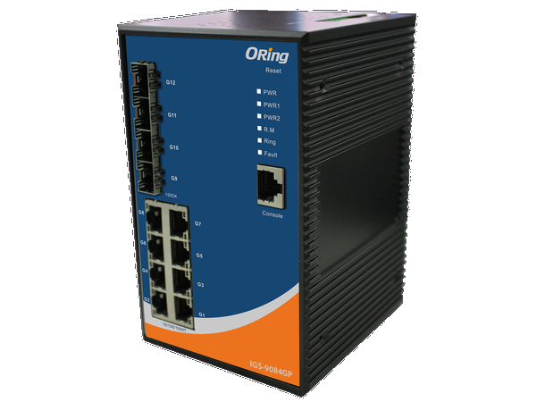 ORing GigE 8x 10/100/1000TX + 4x SFP Managed Industrial Switch 